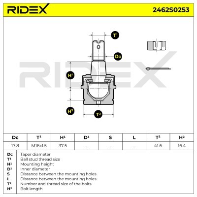 Traggelenk RIDEX 2462S0253 2462S0253 - foto 6