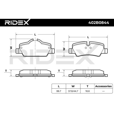 Bremsbeläge Satz RIDEX 402B0844 402B0844 - foto 7