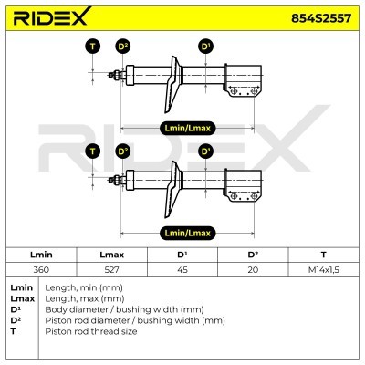 Stoßdämpfer RIDEX 854S2557 854S2557 - foto 6