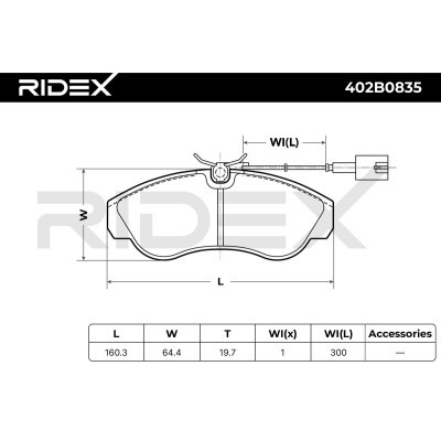 Bremsbeläge Satz RIDEX 402B0835 402B0835 - foto 7