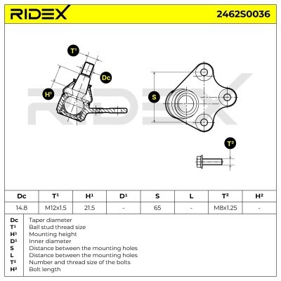 Traggelenk RIDEX 2462S0036 2462S0036 - foto 6