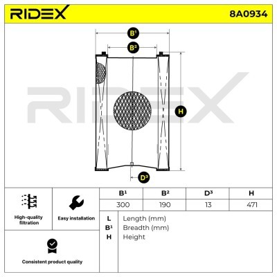 Luftfilter RIDEX 8A0934 8A0934 - foto 7