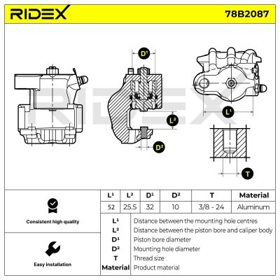Bremssattel RIDEX 78B2087 78B2087 - foto 5