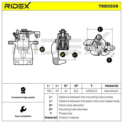 Bremssattel RIDEX 78B0508 78B0508 - foto 4