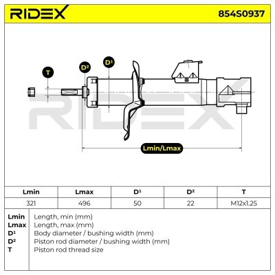 Stoßdämpfer RIDEX 854S0937 854S0937 - foto 6