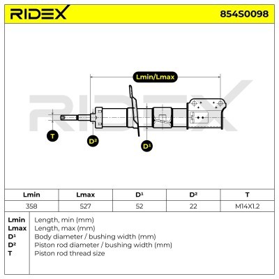 Stoßdämpfer RIDEX 854S0098 854S0098 - foto 10