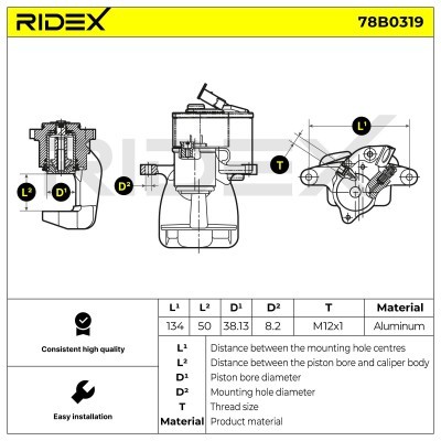 Bremssattel RIDEX 78B0319 78B0319 - foto 8