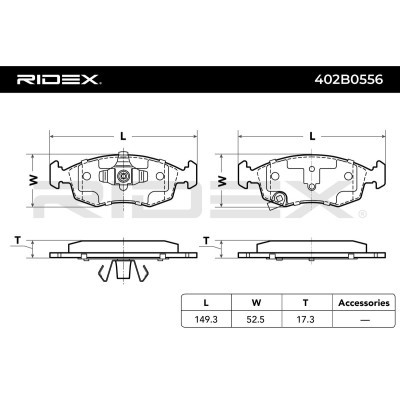 Bremsbeläge Satz RIDEX 402B0556 402B0556 - foto 3