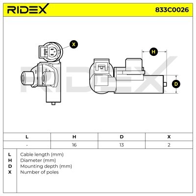 Impulsgeber, Kurbelwelle RIDEX 833C0026 833C0026 - foto 5
