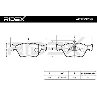 Bremsbeläge Satz RIDEX 402B0239 402B0239 - foto 4
