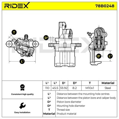 Bremssattel RIDEX 78B0248 78B0248 - foto 4