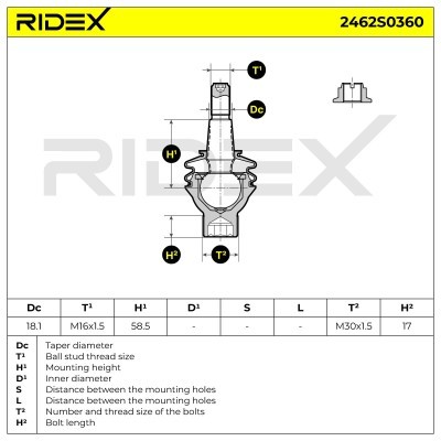 Traggelenk RIDEX 2462S0360 2462S0360 - foto 5
