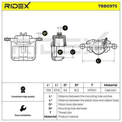 Bremssattel RIDEX 78B0975 78B0975 - foto 6