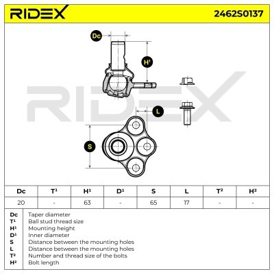Traggelenk RIDEX 2462S0137 2462S0137 - foto 8