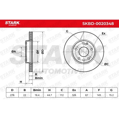 Bremsscheibe Stark SKBD-0020348 SKBD-0020348 - foto 8