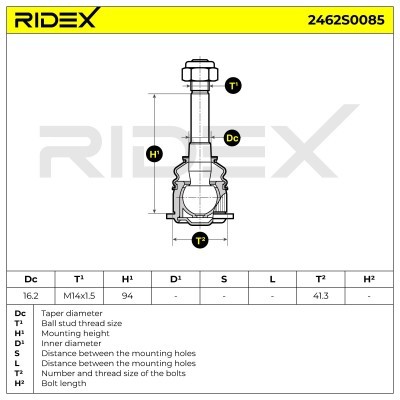 Traggelenk RIDEX 2462S0085 2462S0085 - foto 10