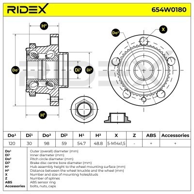 Radlager RIDEX 654W0180 654W0180 - foto 5