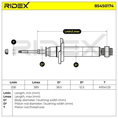 Stoßdämpfer RIDEX 854S0174 854S0174 - foto 8