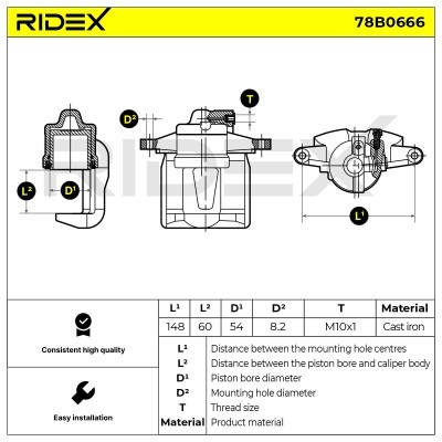 Bremssattel RIDEX 78B0666 78B0666 - foto 5