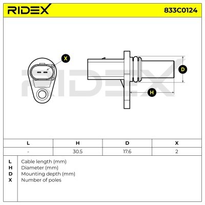 Impulsgeber, Kurbelwelle RIDEX 833C0124 833C0124 - foto 4