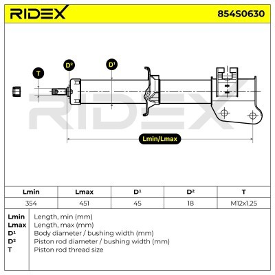 Stoßdämpfer RIDEX 854S0630 854S0630 - foto 8