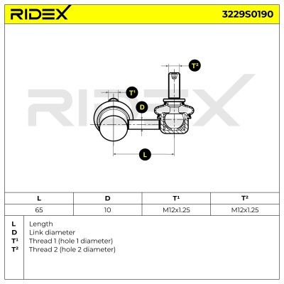 Stabilisator Stange RIDEX 3229S0190 3229S0190 - foto 6