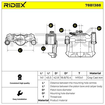 Bremssattel RIDEX 78B1388 78B1388 - foto 7