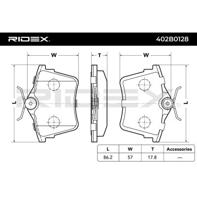 Bremsbeläge Satz RIDEX 402B0128 402B0128 - foto 3