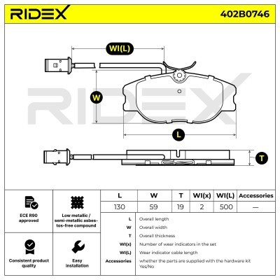 Bremsbeläge Satz RIDEX 402B0746 402B0746 - foto 7