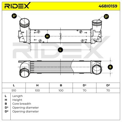 Ladeluftkühler RIDEX 468I0159 468I0159 - foto 7