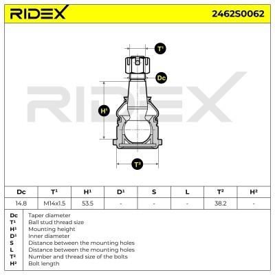 Traggelenk RIDEX 2462S0062 2462S0062 - foto 8