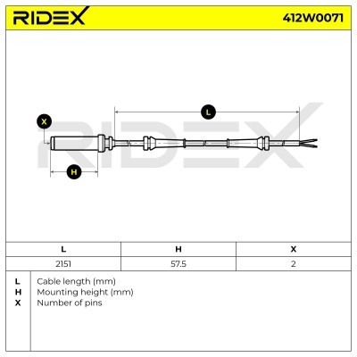 ABS Sensor RIDEX 412W0071 412W0071 - foto 5