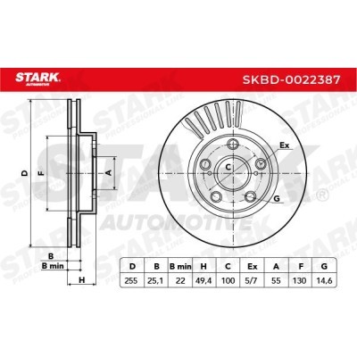 Bremsscheibe Stark SKBD-0022387 SKBD-0022387 - foto 4