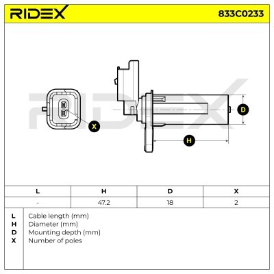 Impulsgeber, Kurbelwelle RIDEX 833C0233 833C0233 - foto 6
