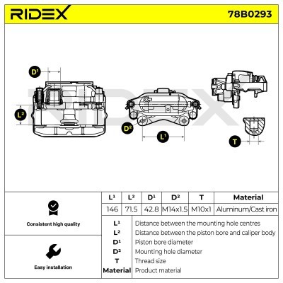 Bremssattel RIDEX 78B0293 78B0293 - foto 6