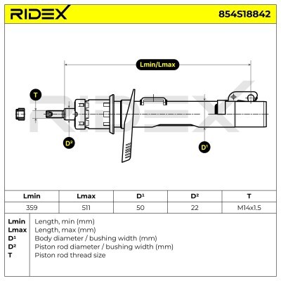 Stoßdämpfer RIDEX 854S18842 854S18842 - foto 8