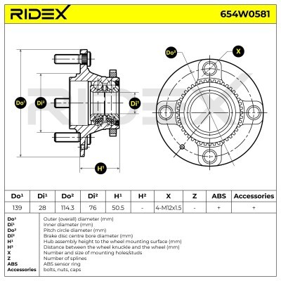 Radlager RIDEX 654W0581 654W0581 - foto 3