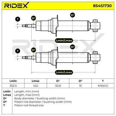Stoßdämpfer RIDEX 854S1730 854S1730 - foto 5