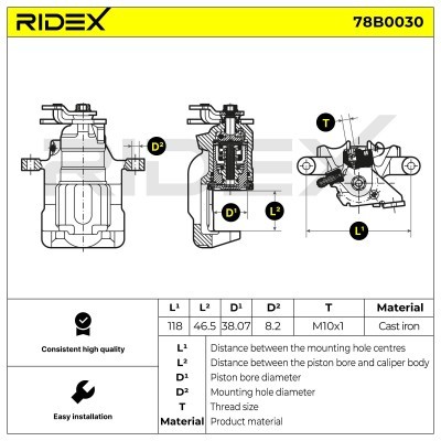 Bremssattel RIDEX 78B0030 78B0030 - foto 5