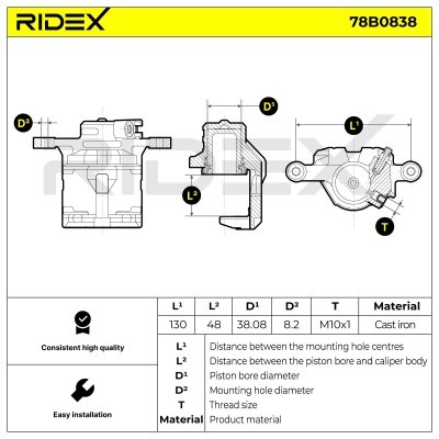 Bremssattel RIDEX 78B0838 78B0838 - foto 6