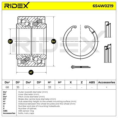 Radlager RIDEX 654W0219 654W0219 - foto 6