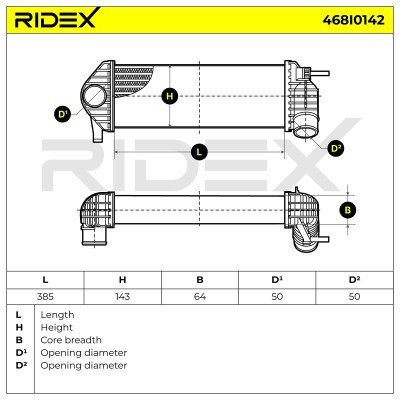 Ladeluftkühler RIDEX 468I0142 468I0142 - foto 5
