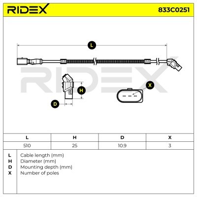 Impulsgeber, Kurbelwelle RIDEX 833C0251 833C0251 - foto 7