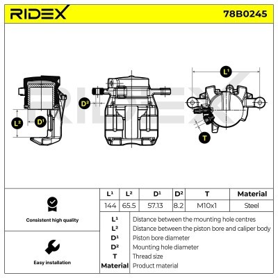 Bremssattel RIDEX 78B0245 78B0245 - foto 2