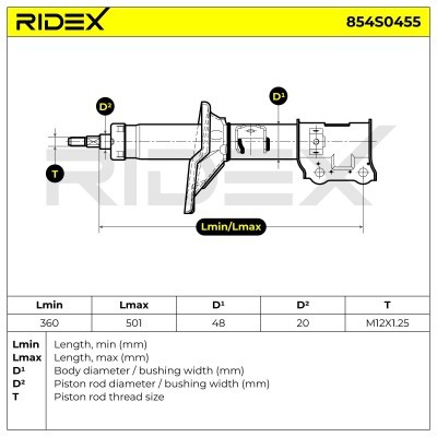 Stoßdämpfer RIDEX 854S0455 854S0455 - foto 5
