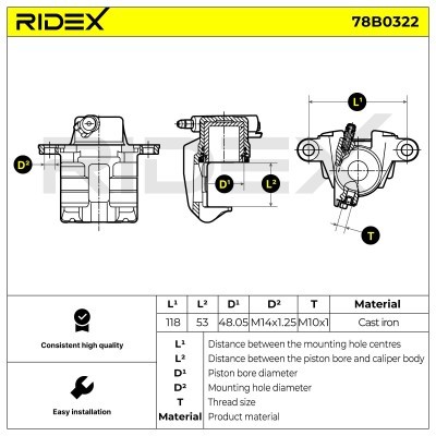 Bremssattel RIDEX 78B0322 78B0322 - foto 5
