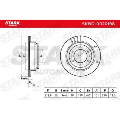 Bremsscheibe Stark SKBD-0020198 SKBD-0020198 - foto 5