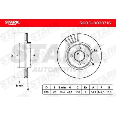 Bremsscheibe Stark SKBD-0020316 SKBD-0020316 - foto 3