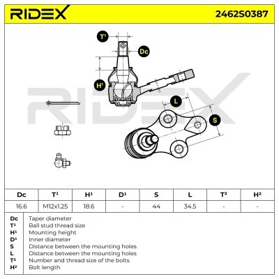 Traggelenk RIDEX 2462S0387 2462S0387 - foto 5