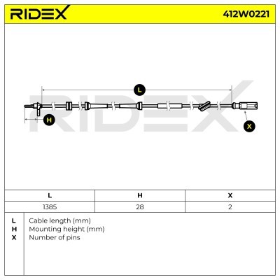 ABS Sensor RIDEX 412W0221 412W0221 - foto 5